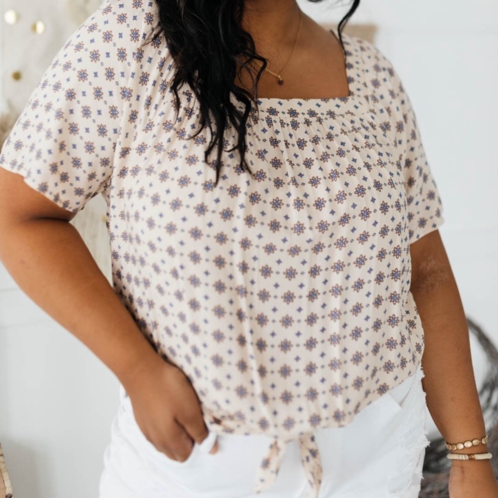 Morocco Tie Front Blouse